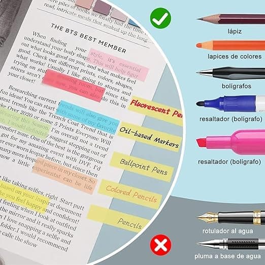 2800 pcs Marcadores Adhesivos, Etiquetas de color, Multifuncional Handy Post it, Pegatinas de conveniencia, Notas Destacadas Autoadhesivas para Anotar Libros y Mantener la Escritura Ordenada thumbnail 3