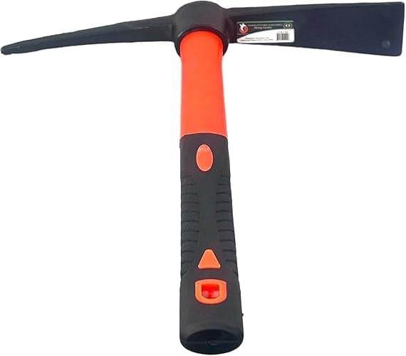 Garden Pick Mattock, 38x25cm Red Pickaxe with Fiber Handle, Garden Mattock for DIY | Camping | Gardening | Digging | Paving | Farm | Hand Tools | Construction thumbnail 4