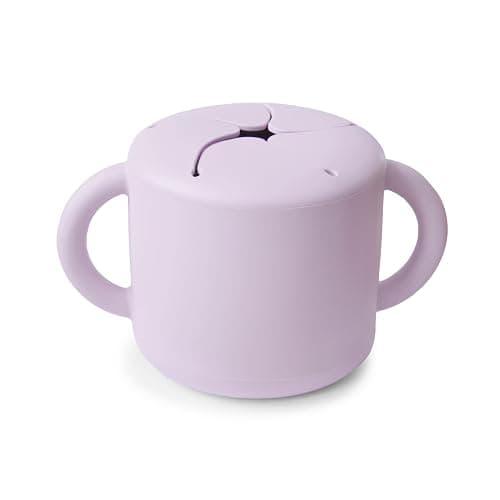 mushie Silicone Snack Cup | Spill Proof Food Container for Toddler and Baby (Soft Lilac) - Image 1