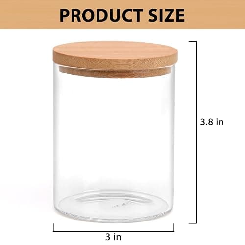BKYFPQ 2 Pack Glass Qtip Holder Dispenser for Cotton Ball,Swab,Pads,Floss | Apothecary Jars with Lids,Vanity Makeup Organizer and Bathroom Canister Storage Organizer thumbnail 3