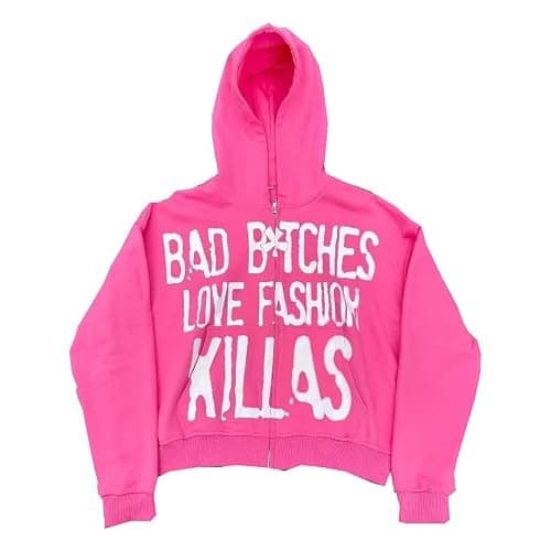 Uwongmong Hooded sportswear Y2K pattern zipper hooded sweatshirt street wear pullover sweatshirt unisex hip-hop casual jacket - Image 1