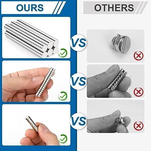 DIYMAG 8x3mm Small Refrigerator Magnets, 100Pcs Tiny Round Magnets for Crafts, Premium Brushed Nickel Fridge, Office Come with Storage Case thumbnail 6
