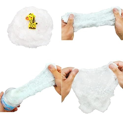 FLIPNEX Fluffy Butter Slime DIY Mud Supplies Kit Stress Relief Toy Scented Slime, Education Party Favor Gift and Birthday 6 Colors Fluffy Soft Super Light Clay Floam (6 Colors) (Blue) thumbnail 4