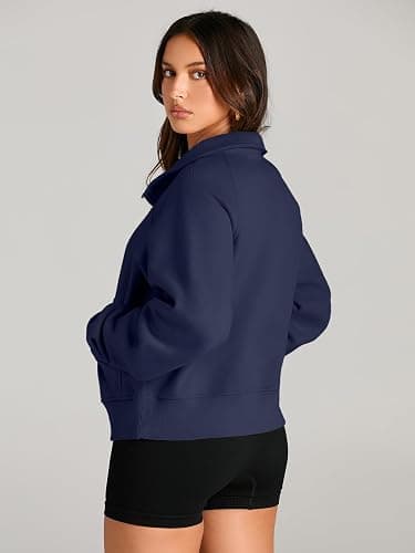 AUTOMET Sweatshirts Half Zip Cropped Pullover thumbnail 4