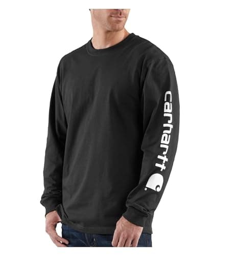 Carhartt Men's Loose Fit Heavyweight Long-sleeve Logo Sleeve Graphic T-shirt - Image 1