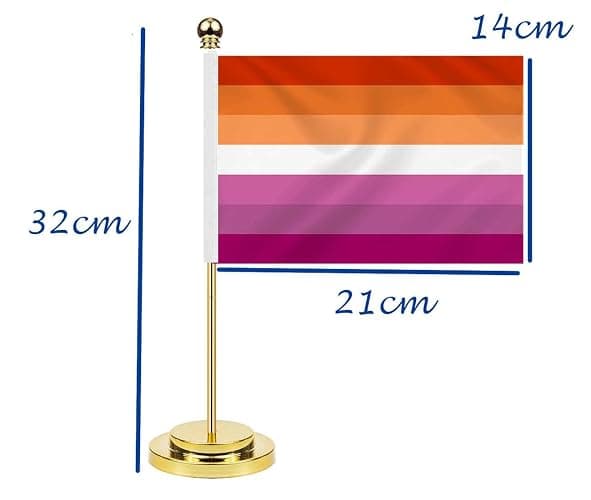 lesbisch Schreibtisch Flagge, 30cm großes kleines Lesbische Geliebte Lgbt Pride StolzLesbische Geliebte Lgbt Pride Stolz Banner im Freien, winziges Drucken Dekor für Büro Home Tisch desk lesbian thumbnail 3