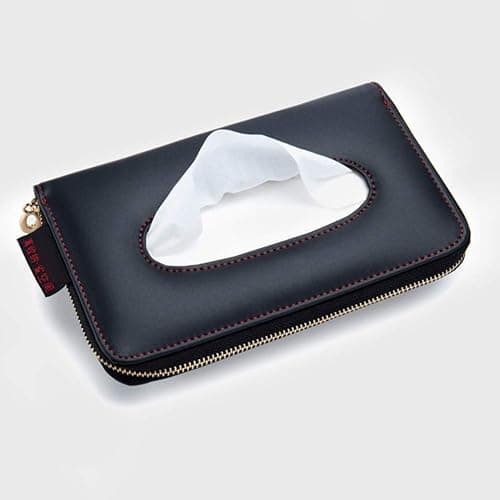 Car Tissue Holder, Car Visor Tissue Holder, Perfect Solid Color Auto Tissue Box, Tissue case Holder for car (Black) - Black thumbnail 6