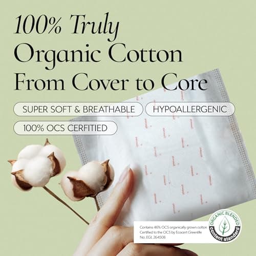 INERTIA The Prism Super – Truly Organic Ultra Thin & Leak-Proof Organic Cotton Korean Pads with Wings | Heavy Absorbency | Hypoallergenic, Super Absorbent, Chlorine-Free & Fragrance-Free (40 Count) thumbnail 2