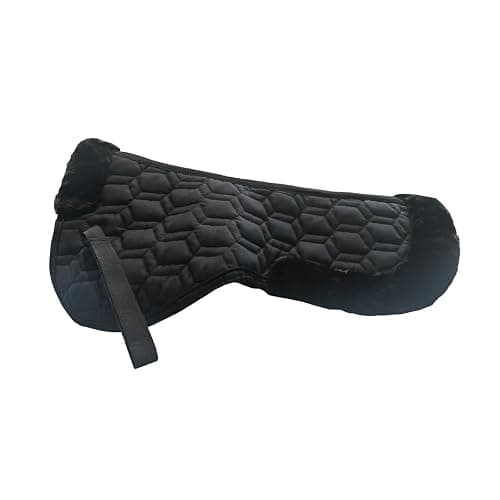 DayoVortex Half pad for English Saddle Black Anti-Slip Corrective Breathable Horse Saddle pad - Comfortable English Saddle Half pad for Better fit - Image 1