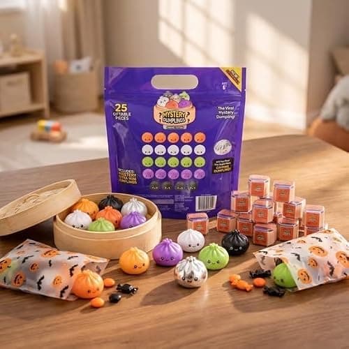 25 Pack of Extra Mini Squishy Dumplings Mini Mystery Dumpling Sets | Mystery Dumpling Squishy for Halloween Classroom Goodie Bags Party Supplies thumbnail 2