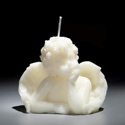 Nuanchu 2 Pieces Angel Candle Scented Candle Wax Vegan Room,White | Aesthetic Girls Bedroom Decoration Vintage Style Modern Cherub Figurine Design Trendy Home Decor Art - Image 1