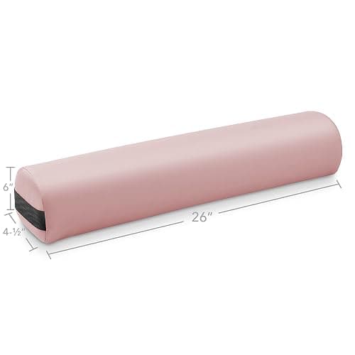 Saloniture 3/4 Round Massage Table Bolster Under-Knee Pillow Pad - 26 x 6 x 4-1/2 Inch - Pink thumbnail 3