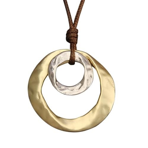 joymiao Boho Necklaces for Women Cord Necklace with Pendant Long Silver Necklace Vintage Sweater Necklace Hippie Jewelry for Women Girls Gifts - Image 1