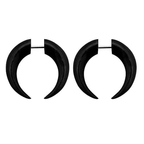 Pierced Owl - 16G Organic Areng Wood Fake Pincher Taper Plugs, Sold as a Pair - 8mm - Image 1