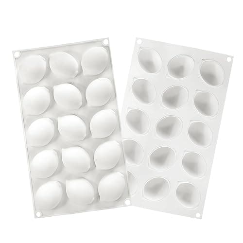 Silicone Lemon Mold, 15-Cavity Fruit Shape Baking Tray for Desserts, White thumbnail 9