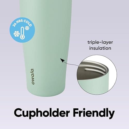 Owala FreeSip Tumbler - Stainless Steel - 40-oz. - Green (Eucalyptus) thumbnail 5