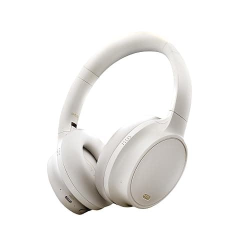 OYEALEX Active Noise Cancelling Headphones,Over Ear Bluetooth Headphones with Microphone,HiFi Stereo Deep Bass,Foldable Lightweight Headsets,Long ANC Playtime for Home Office Cellphone PC Travel-White - Image 1