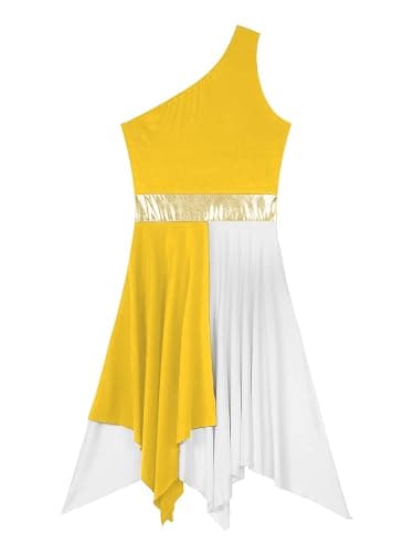 iiniim Women's Sleeveless Liturgical Praise Dance Color Block Irregular Hem Lyrical Worship Dance Dress thumbnail 5
