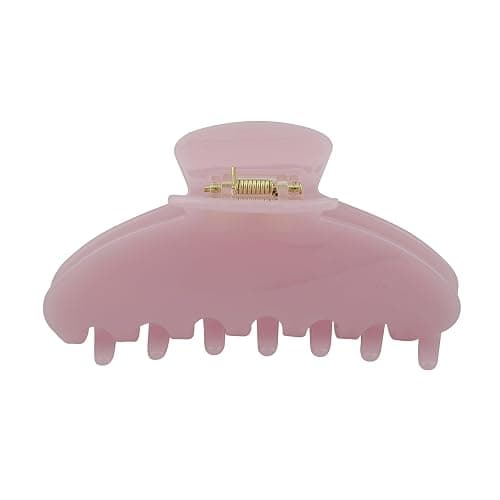 Hana Mia Premium Durable Acetate Hair Claw - Cute Clips for Thick or Thin Hair | Large Pink Claw Clip | 4 Inch (Pink) - Image 1