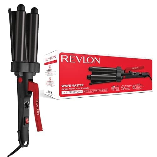Revlon Wave Master Jumbo Waver (Three-Prong Jumbo Barrels, Tourmaline Ceramic Coating, 30 Heat Settings Up to 190°C) RVIR3056UK - Image 1