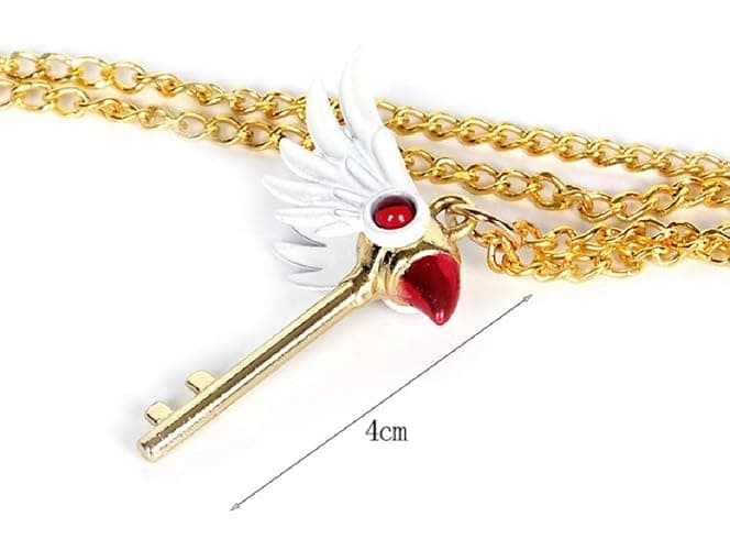 GK-O Anime Card Captor Sakura Kinomoto Sakura Star Wand Keyring Necklace Pendant Key Chain thumbnail 4