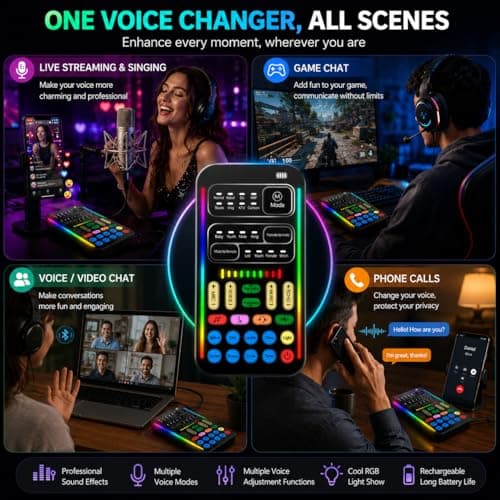 I9 Voice Changer Sound Card Kit, 16 Effects for Gaming & Streaming thumbnail 4