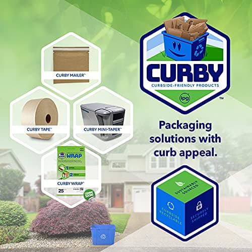 CURBY IPG Water-Activated Tape, 2.83" x 100M Refill Roll (4-Pack), Tan (CBIWAT) thumbnail 9