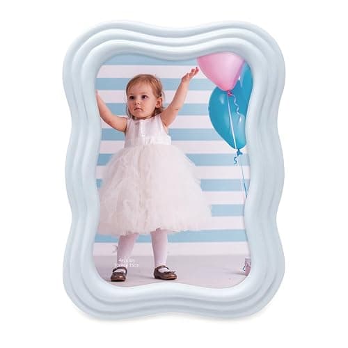 Isaac Jacobs 4x6 Matte Ligh Blue Curved Deco Frame for Tabletop and Wall Display, Decorative Art, Design, Home Décor, Gift (4x6, Matte Ligh Blue) thumbnail 2