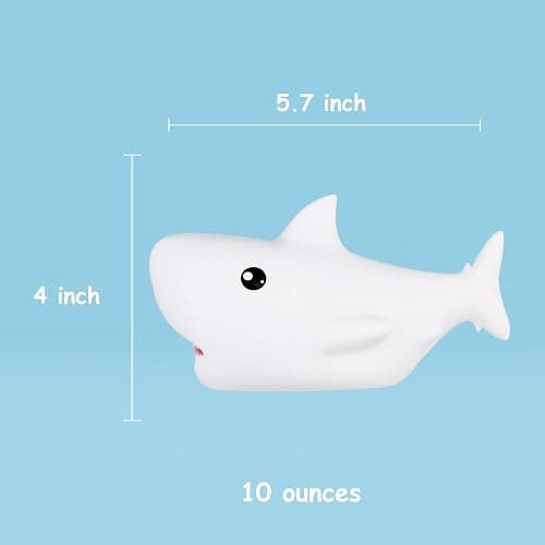 TriPro Shark Silicone Nursery Night Light Beach Room Decor Desk Lamp Bedroom Decorations thumbnail 4