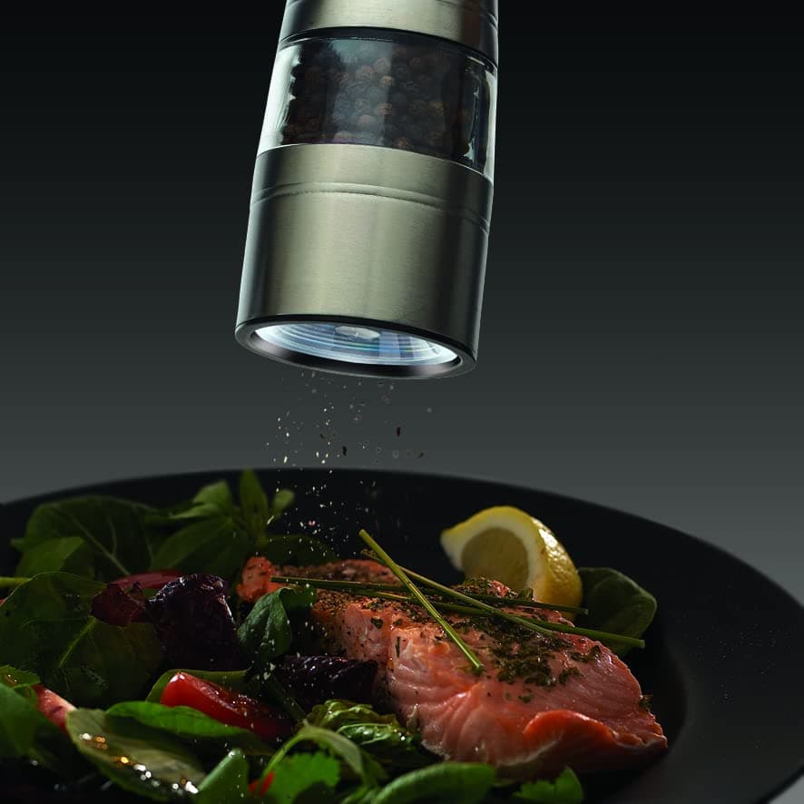 Russell Hobbs RHPK4000 Salt and Pepper Mills, Electric Grinders, One Touch Operation, Brushed Silver thumbnail 3