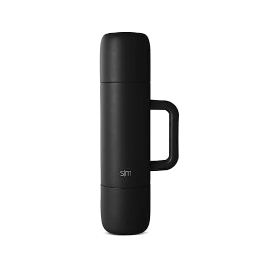 Simple Modern 36oz Insulated Hot Beverage Bottle with 2 Mugs | Travel Coffee Thermos for Hot Drinks | Twist and Pour Top | Commute, Travel, and Picnic Friendly | Roam Collection | Midnight Black thumbnail 3