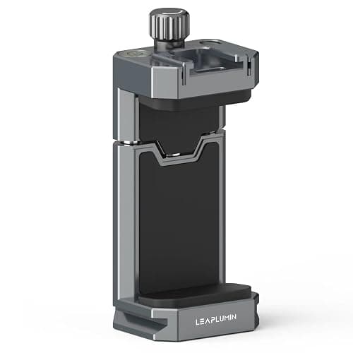 Leaplumin Aluminum Phone Mount for Tripod, Adjustable Phone Tripod Mount with Cold Shoe & Arca Swiss Quick Release Plate,Universal Adjustable Clamp Suitable for iPhone 14 pro/13 Pro/12/11/Samsung - Image 1
