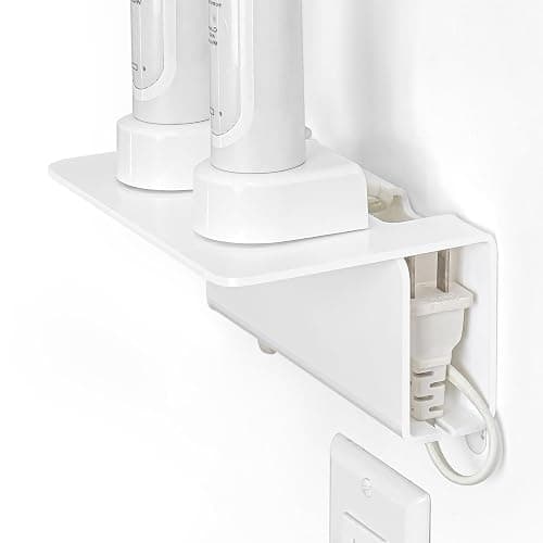 OAPRIRE Electric Toothbrush Holder for Bathroom, Acrylic Electric Toothbrush Holder Wall Mounted Come with Cable Organizer, Saving Space and Convenient Charging - White - White - Image 1