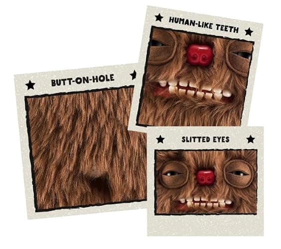 ZURU Fuggler Festive Fuggs 9 inch Soft Plush, Ugly Monster Stuffed Animal Toy with Human-Like Teeth, Multicolored Holiday Theme (Reindeer) thumbnail 3