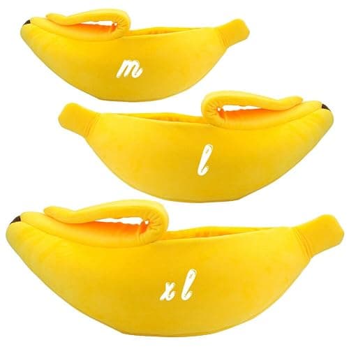 DSDESHU Banana Cat Bed for Cats & Small Dogs – Funny Yellow Plush Pet Cave, Comfy Indoor Hideaway for Kittens, Puppies, and Small Pets thumbnail 2
