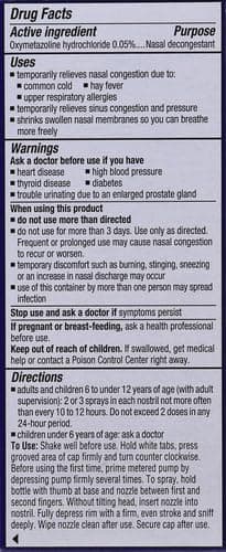 Afrin No Drip Extra Moisturizing 12 Hour Nasal Congestion Relief Pump Mist, Sinus Spray Decongestant - 15 mL thumbnail 3
