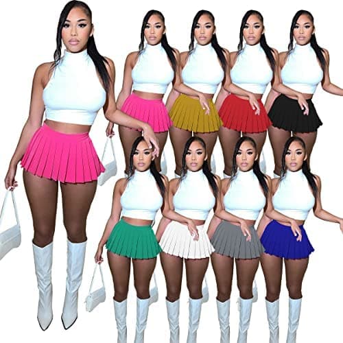 Women's Mini Pleated Skirts Sexy Club Y2k High Wiast Stretchy Tennis Skater A-line Skirt thumbnail 4