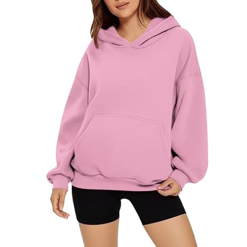 Hoodies for Women Teen Girls 2025 Fall Outfits Trendy Plain Hoodie Plus Size Oversized Sweatshirt Cute Aesthetic Clothes thumbnail 2