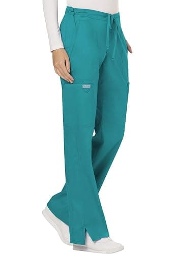 Cherokee Women Scrubs Pant Workwear Revolution Mid Rise Moderate Flare Drawstring WW120 thumbnail 7