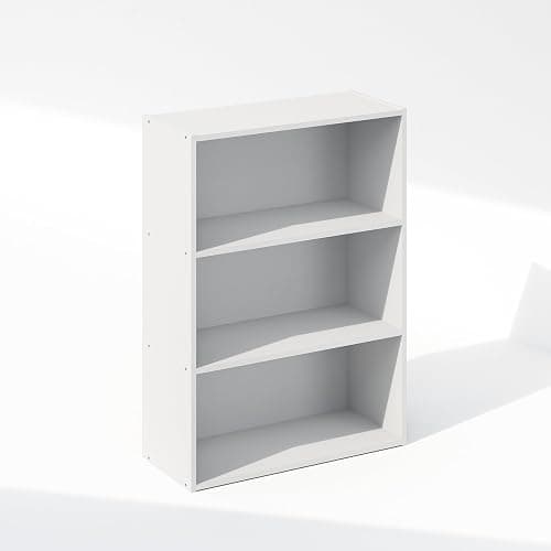 Furinno Reed Closet Organizers and Storage, 3-Tier Reversible Closet Shelves, Closet Organization Shelf, 9.7 x 23.7 x 31.5, for Bedroom, Closet, Plain White thumbnail 5