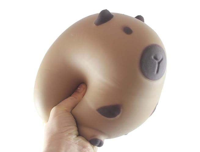 Jumbo 5.75" Capybara Doh Filled Squishy Squeeze Stress Ball Soft Doh Filling - Sensory, Fidget Toy thumbnail 4