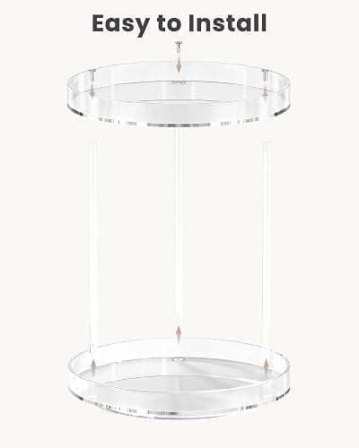 Lolalet 360 Degree Rotating Acrylic Perfume Organizer Stand, 2 Tiers Clear Perfumes Holder Display Rack, Makeup Skincare Organization for Vanity Bathroom Countertop -Large, Clear thumbnail 7