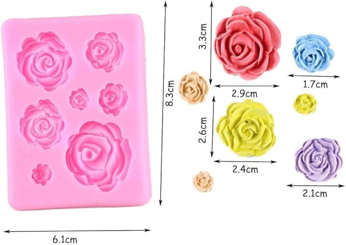 2PCS Rose Flowers silicone molds Cake Chocolate Mold wedding Cake Decorating Tools Fondant Sugarcraft Cake Molds thumbnail 4