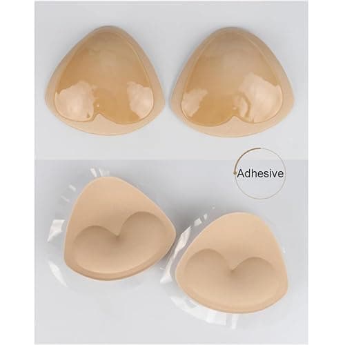 2 Pairs Self Adhesive Silicone Bra Pads Removable Sticky for Push Up Bikini Swimsuit Sports Invisible Comfy Cups Nude Black thumbnail 8