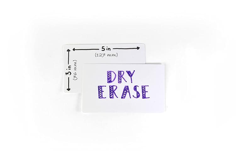 Dry Erase Index Cards – 45pcs Laminated 3x5" Cards Blank w/Box – Reusable Dry Erase Note Cards for School, Work, Housework, To Do Lists – Practical Index Card Sheets – 3 x 5-inch thumbnail 2