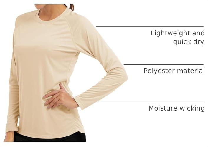 MAGCOMSEN Women's Long Sleeve Shirts UPF 50+ Sun Protection Shirts for Hiking Fishing Workout Rash Guard thumbnail 4