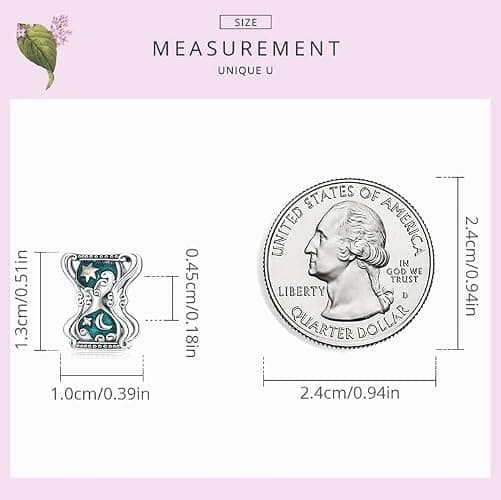 Sun & Moon Hourglass Charm 925 Sterling Silver Charm Fits for Pandora Bracelet Necklace, Cubic Zirconia, Created Cubic Zirconia thumbnail 5