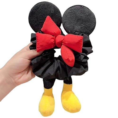 Ouliget Large Satin Scrunchies,Cute Oversized Flower Hair Bands for Girls Women,Creative Hair Ties Ponytail Decorative Headwear for Christmas Party Decoration (Ear red bow) - Image 1