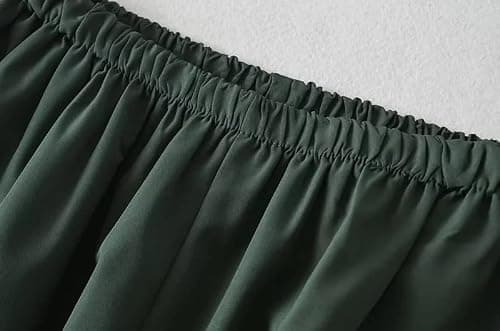 XPONNI Women's Y2K Track Pants - Baggy Parachute Pants (Dark Green, M, Medium) thumbnail 4