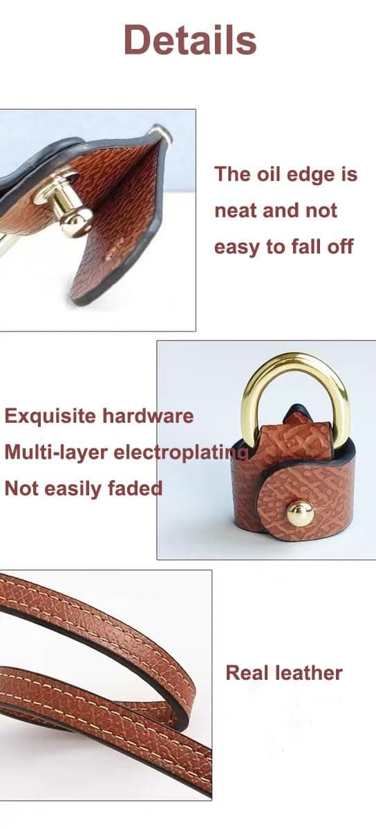 Leather Handbag Crossbody Shoulder Strap Adjustable Compatible with Longchamp Mini Pouch，95-124cm Adjustable Length，No Holes Needed（Brown） thumbnail 6